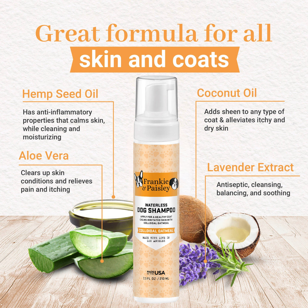 Waterless Foaming Dog Shampoo with Colloidal Oatmeal - 7.1oz