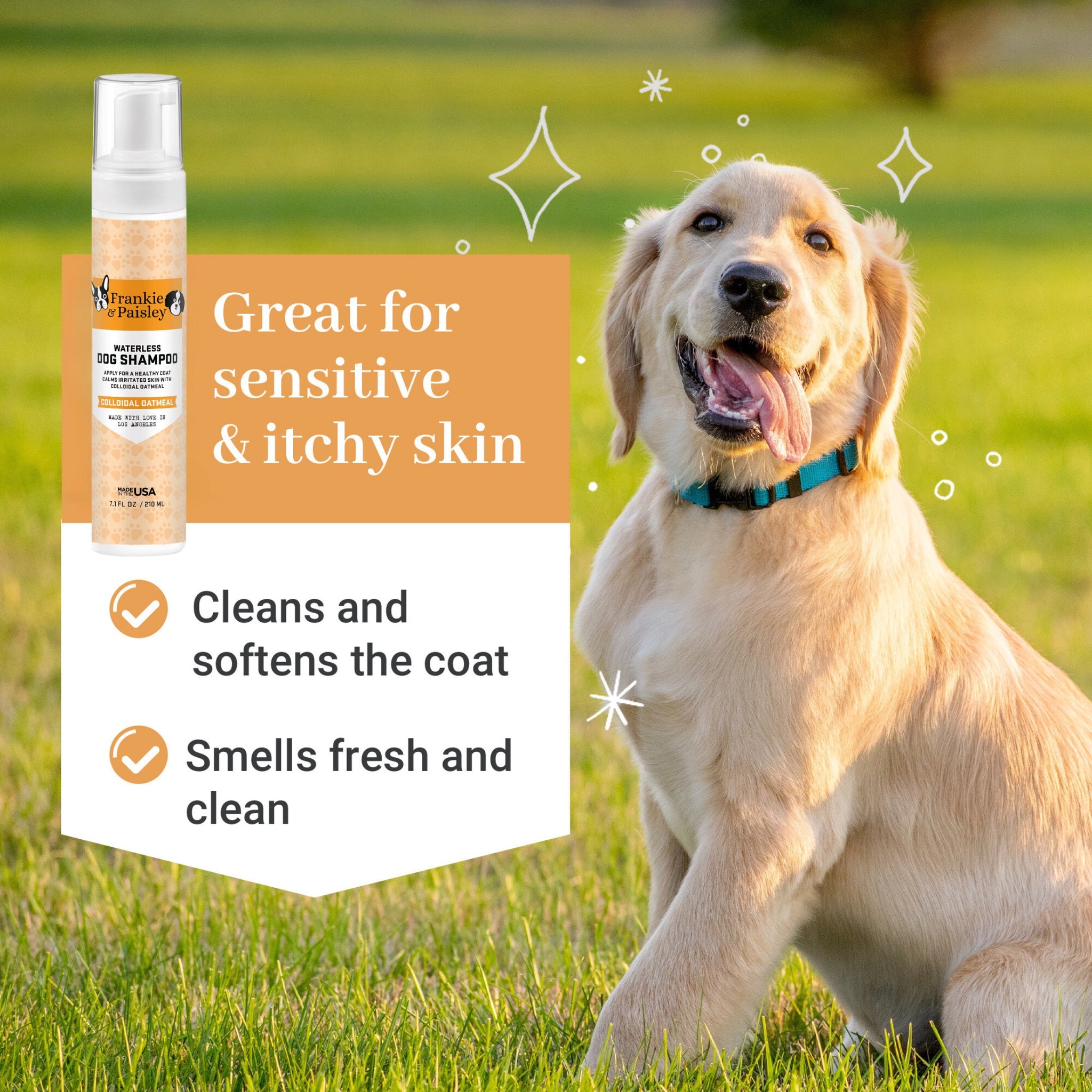 Waterless Foaming Dog Shampoo with Colloidal Oatmeal