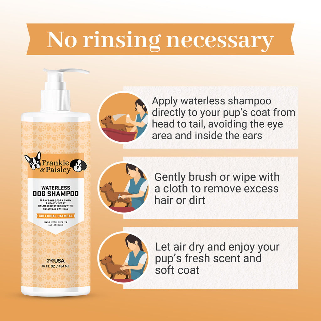 Waterless Dog Shampoo - Colloidal Oatmeal - 7.1oz - Frankie & Paisley Pet Products
