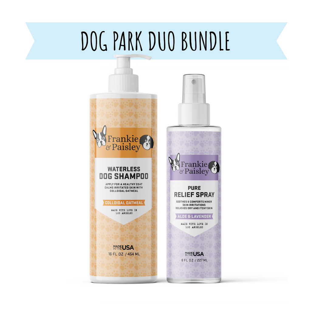 Dog Park Duo Bundle - Waterless Shampoo + Pure Relief Hot Spot Spray - Frankie & Paisley Pet Products